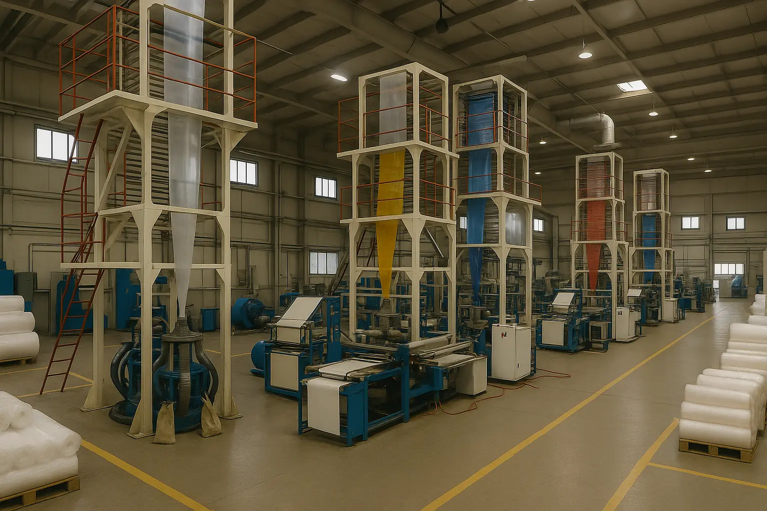 Fabricación de bolsas de polietileno en ambiente industrial